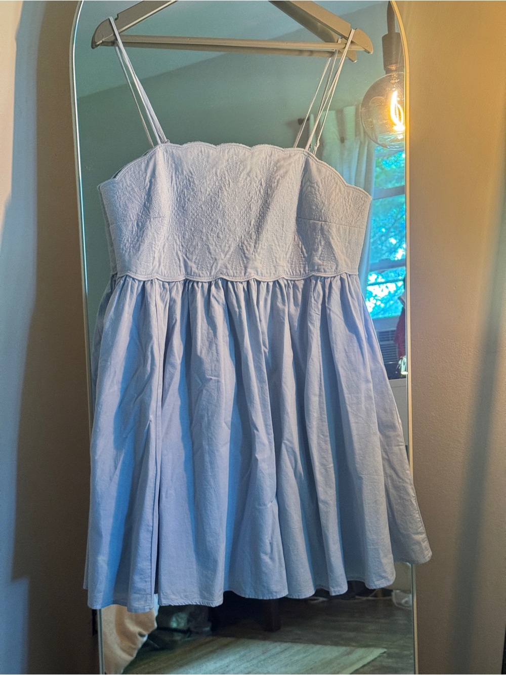 Light Blue Embroidered Babydoll Sundress M